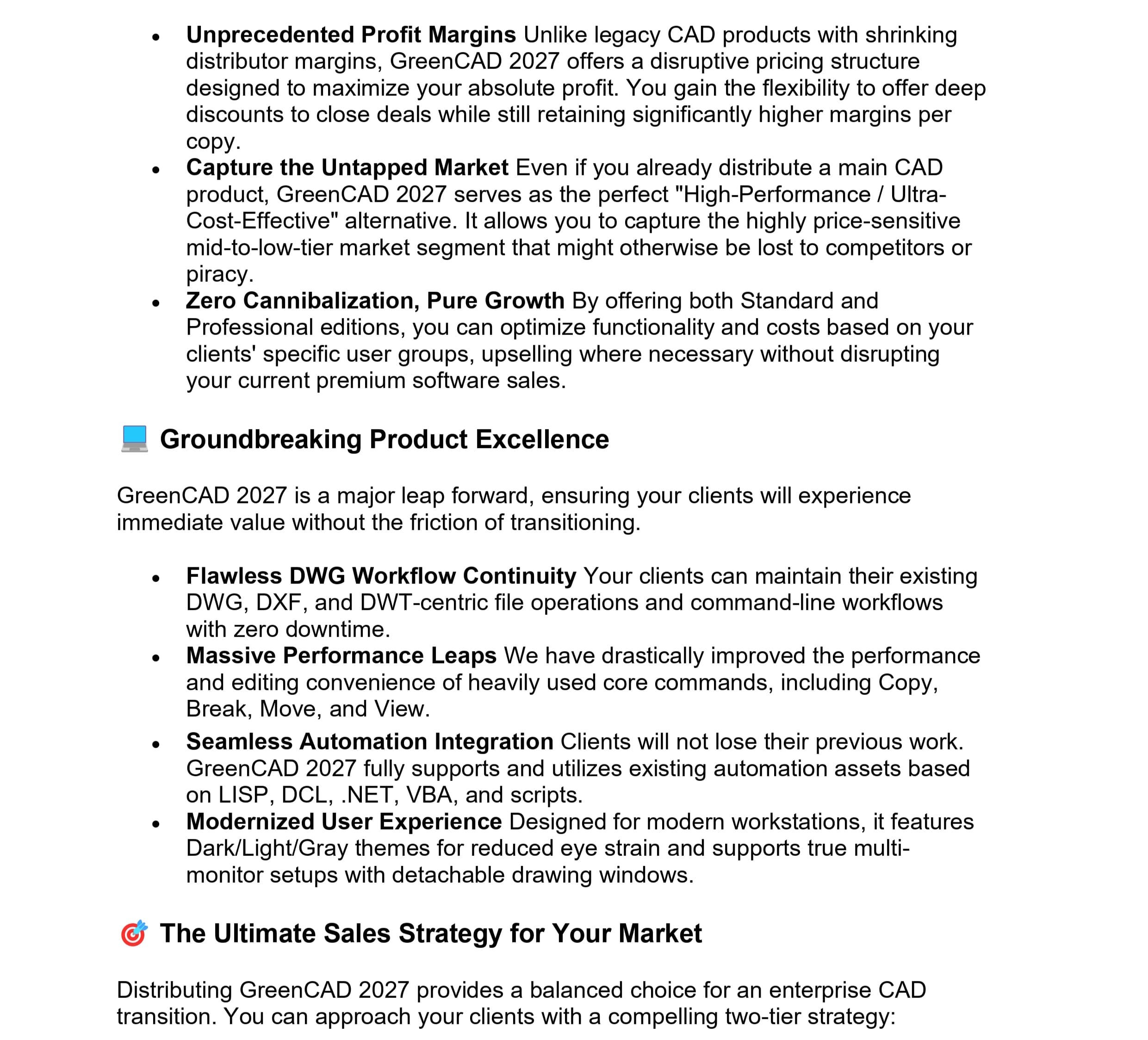 GreenCAD 2027 English partner proposal page, section 5 of 6